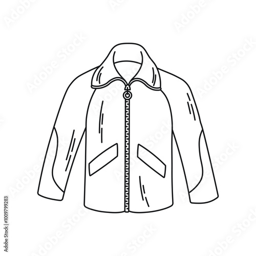 Jacket with zipper, outerwear sketch