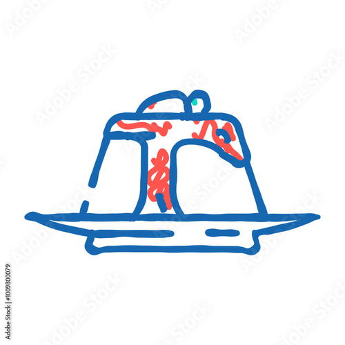 panna cotta italian cuisine doodle icon sketch vector. panna cotta italian cuisine sign. isolated symbol illustration