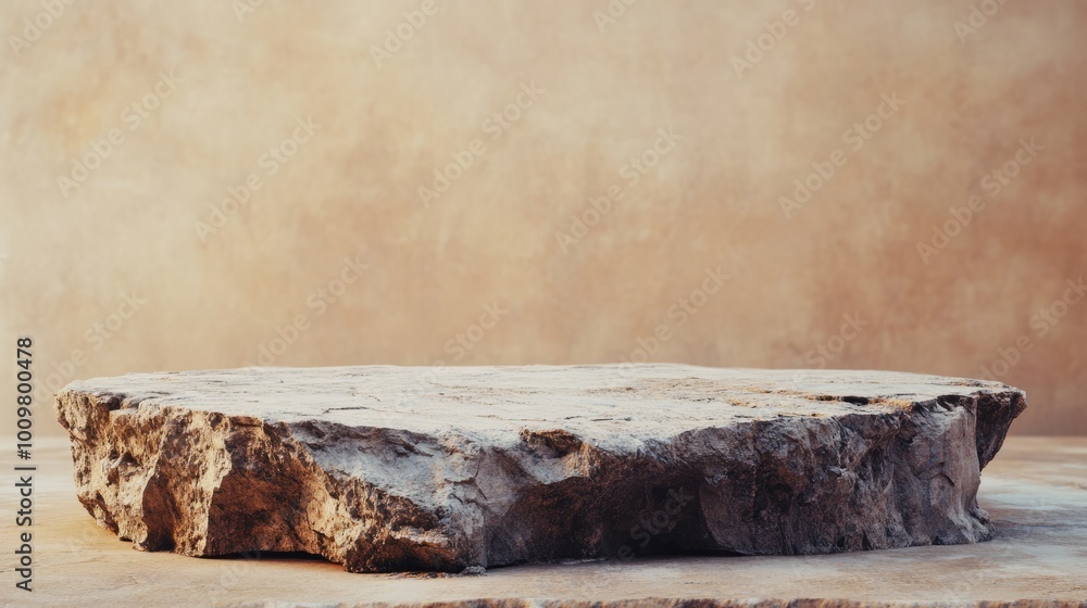 Fototapeta premium stone empty stage - display against minimalistic background. 