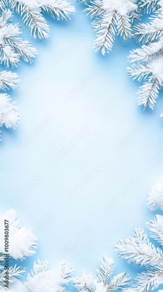 Christmas New Year poster and banner greeting card, Xmas border frame. Christmas background Flat lay of pine branches Christmas New Year poster and banner greeting card, Xmas border frame. Christmas background Flat lay of pine branches