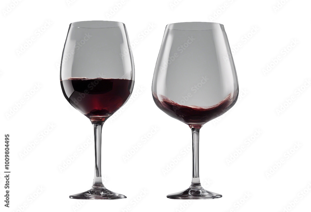 Glasses of Malbec wine isolated on transparent background Glasses of Malbec wine isolated on transparent background
