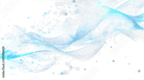 Mystic Blue Waves isolated on Transparent Background PNG