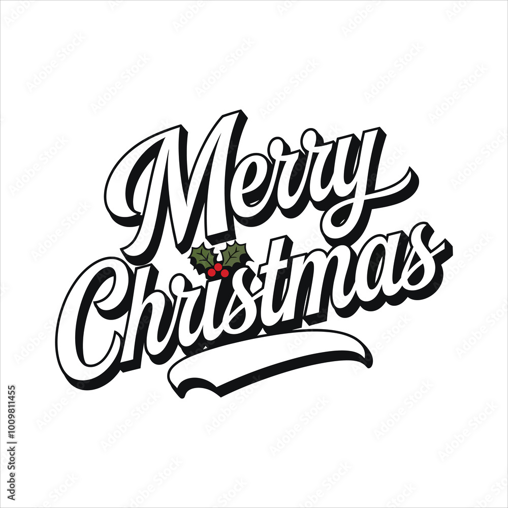 Fototapeta premium A simple Beautiful Merry Christmas Day, typography design.