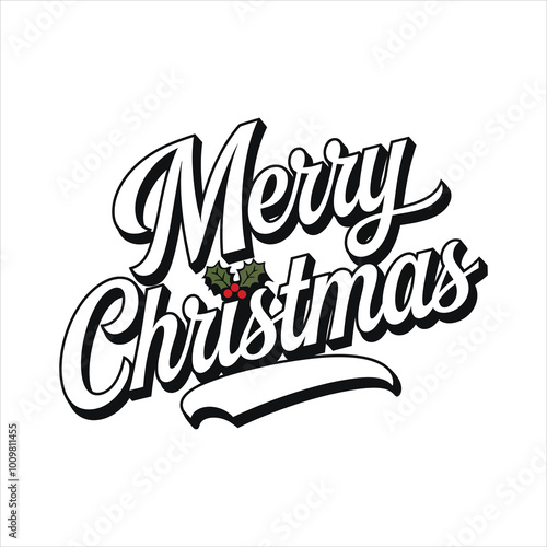 A simple Beautiful Merry Christmas Day, typography design.