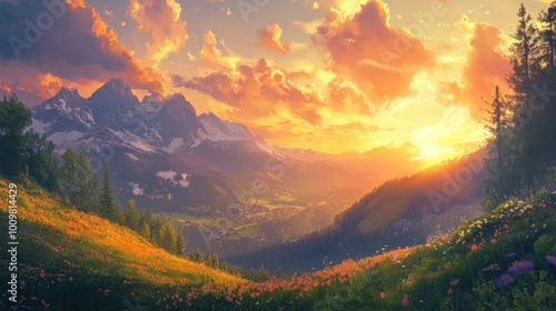 Majestic Mountain Sunset