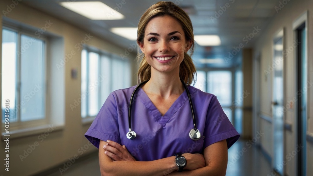 female doctor standing in hospital female doctor standing in hospital