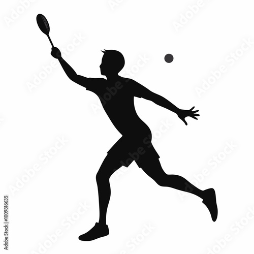 A lacrosse player silhouette vector icon illustration on white background.