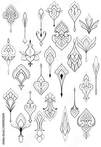 Pretty ornament decorative flower designs Vector SVG
