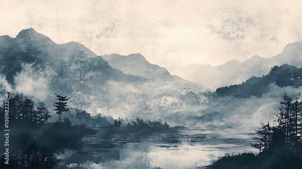 Soft tones Chinese ink painting elegant landscape art photos Soft tones Chinese ink painting elegant landscape art photos