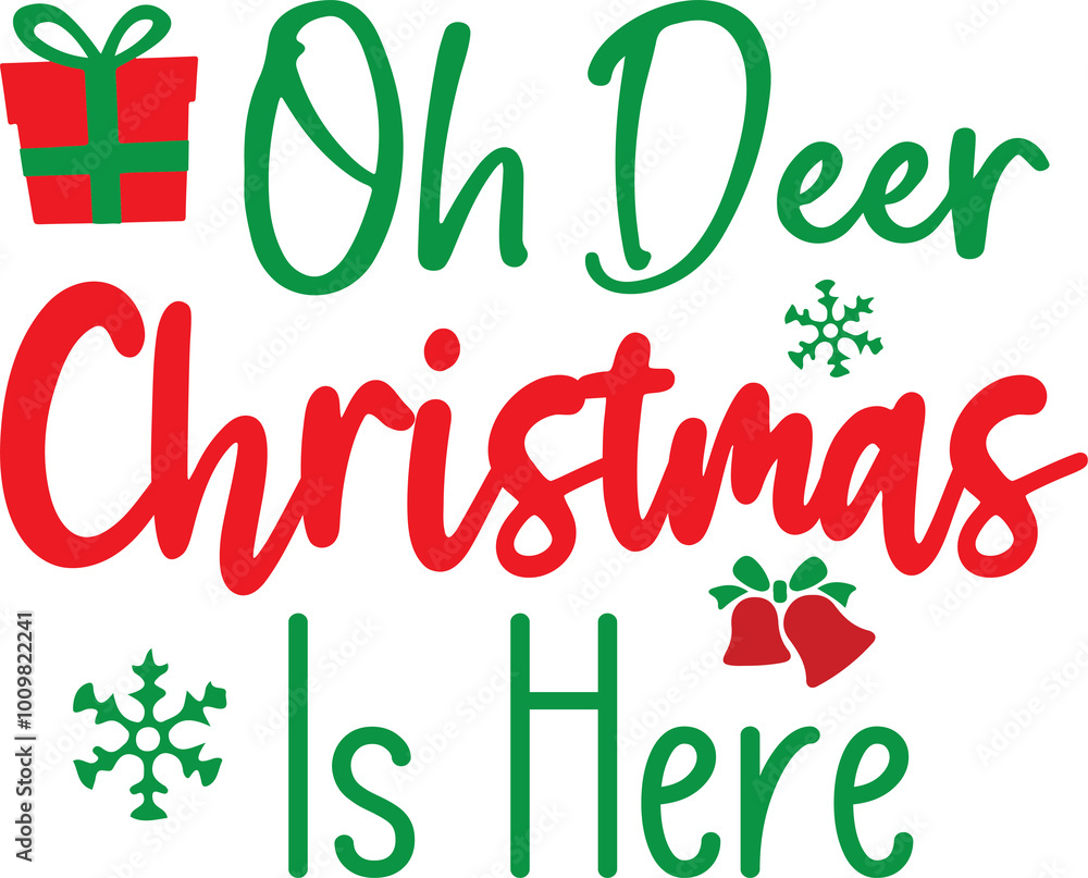 Fototapeta premium oh deer christmas is here
