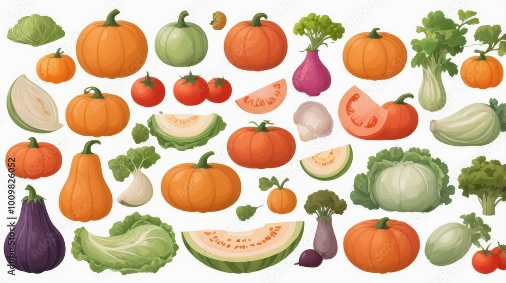 set of vegetables set of vegetables