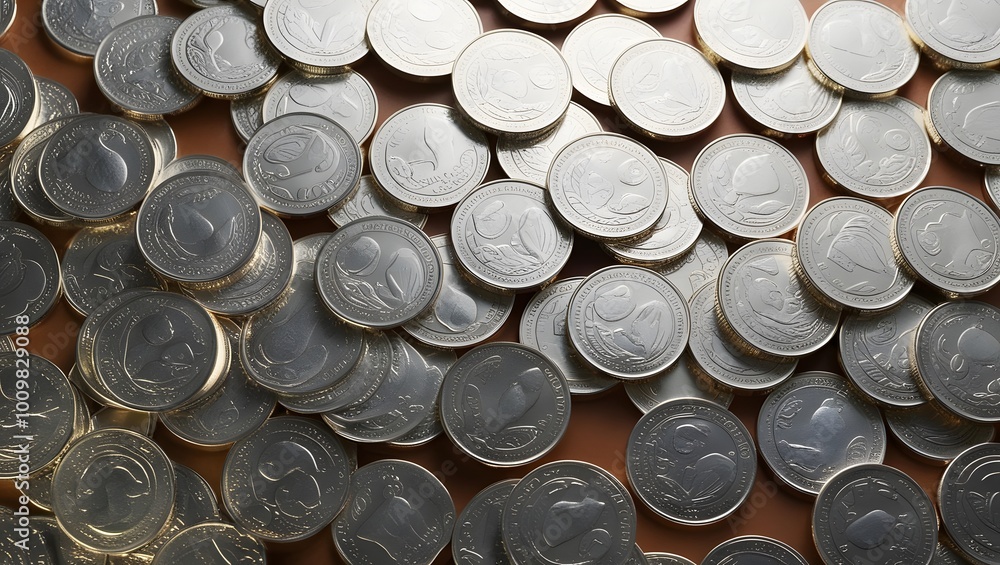 surface full of silver coin illustration background surface full of silver coin illustration background