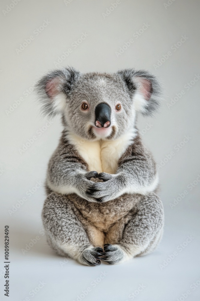 A playful koala perched on a tree branch in a natural setting during daylight hours A playful koala perched on a tree branch in a natural setting during daylight hours