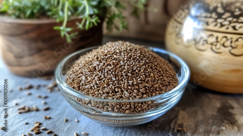 Cumin seeds, known as zeera in some regions, are aromatic spices commonly used in various cuisines. These tiny, elongated seeds are typically brown in color and have a distinctive earthy