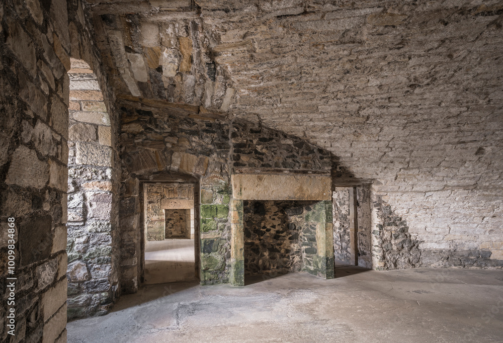 Fototapeta premium Fireplace in a historic castle. 