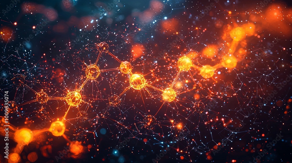 This image showcases a chainlike arrangement of radiant orange spheres, interconnected in a dark, celestial environment, evoking a sense of mystery and wonder. This image showcases a chainlike arrangement of radiant orange spheres, interconnected in a dark, celestial environment, evoking a sense of mystery and wonder.