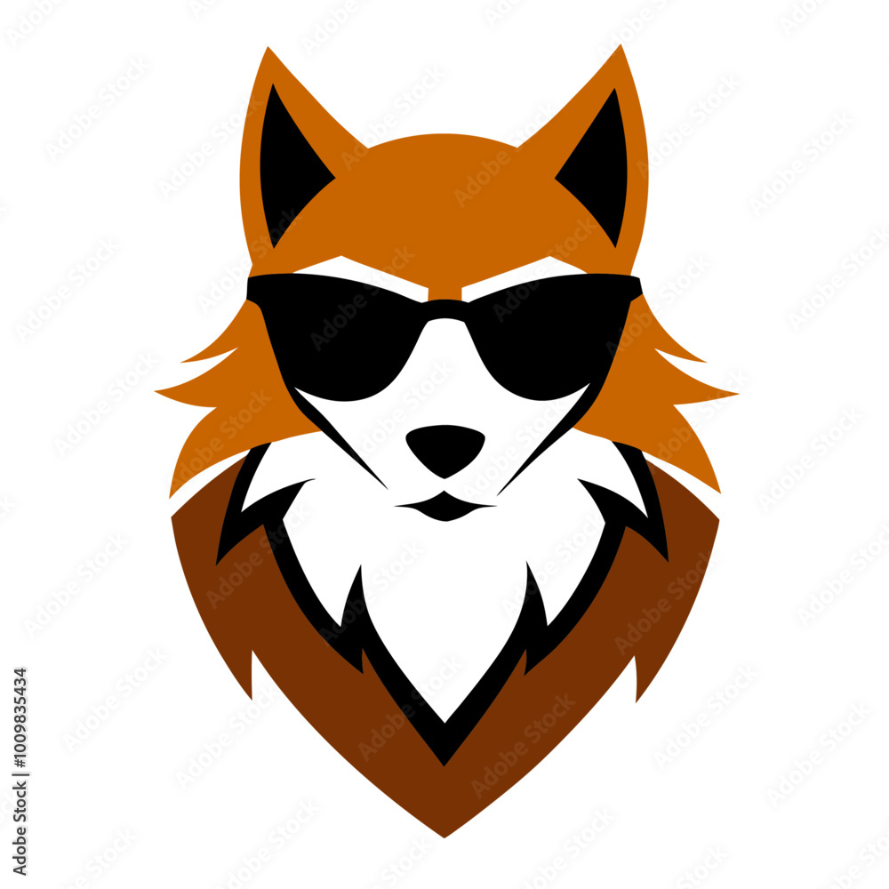 fox head vector design art