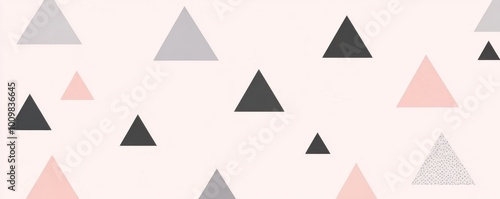 Modern abstract pattern with light pink and gray geometric triangles for artistic background design