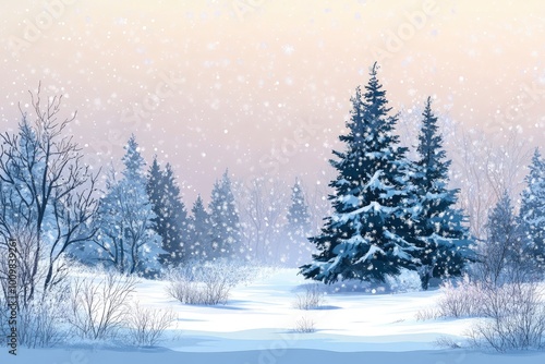 Wallpaper Mural Beautiful winter landscape with snow covered trees.Christmas background with generative ai Torontodigital.ca
