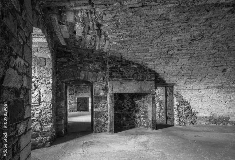Fireplace in a historic castle. Fireplace in a historic castle.