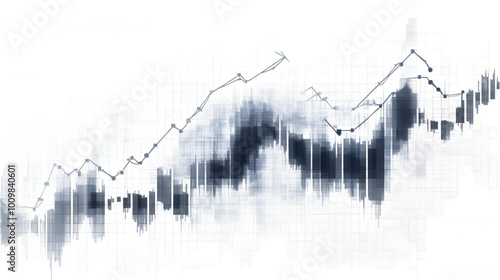 Abstract Financial Chart isolated on Transparent Background PNG photo