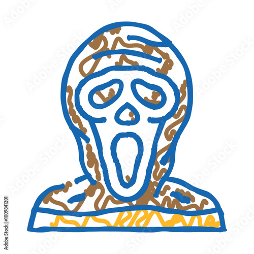 ghost mask face doodle icon sketch vector. ghost mask face sign. isolated symbol illustration