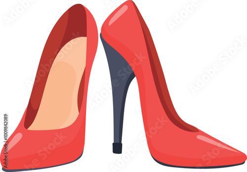 Red high heel shoes. Sexy female footwear