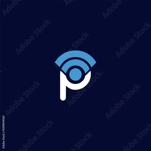 p letter logo wifi signal design