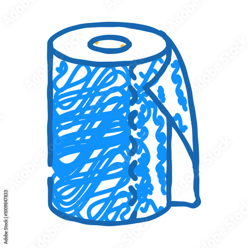 kitchen roll paper towel doodle icon sketch vector. kitchen roll paper towel sign. isolated symbol illustration