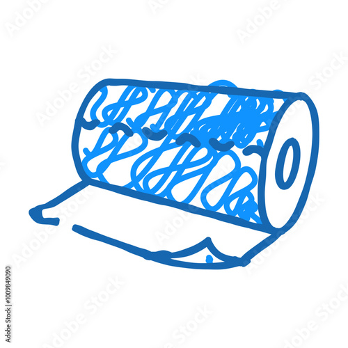toilet roll paper towel doodle icon sketch vector. toilet roll paper towel sign. isolated symbol illustration