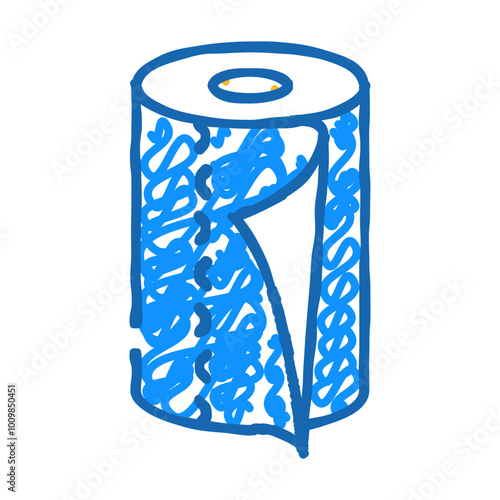 napkin roll paper towel doodle icon sketch vector. napkin roll paper towel sign. isolated symbol illustration