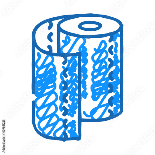 white roll paper towel doodle icon sketch vector. white roll paper towel sign. isolated symbol illustration