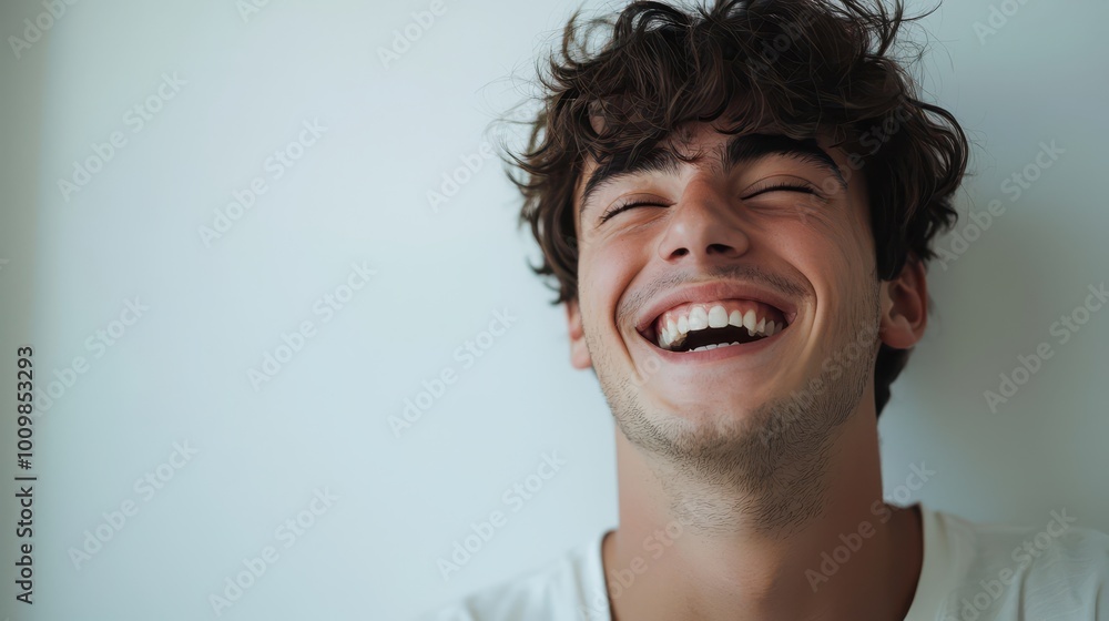 Joyful Young Man with Bright Smile Joyful Young Man with Bright Smile