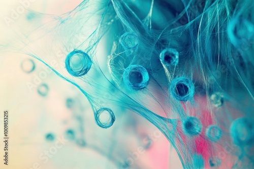 Abstract Blue Engine Texture with Circular Elements