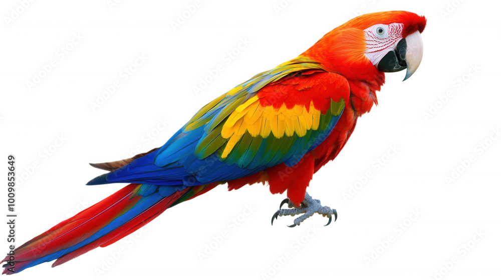 Obraz premium Vibrant Macaw Parrot isolated on Transparent Background PNG