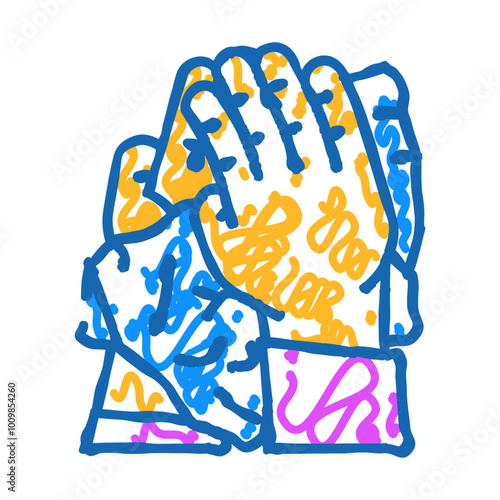 hand wiping with paper towel doodle icon sketch vector. hand wiping with paper towel sign. isolated symbol illustration