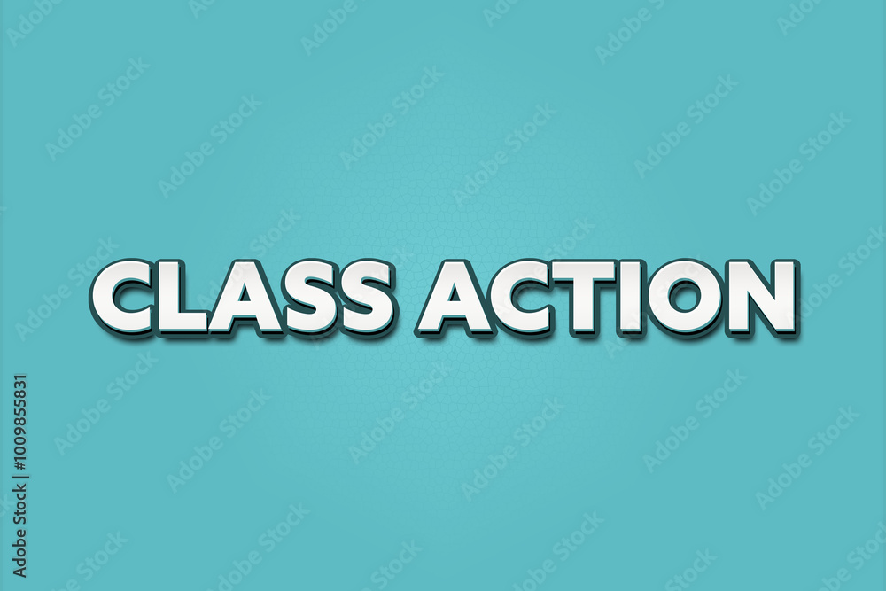 Class Action. A Illustration with white text isolated on light green background. Class Action. A Illustration with white text isolated on light green background.