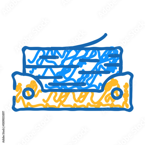 stack folded paper towels doodle icon sketch vector. stack folded paper towels sign. isolated symbol illustration