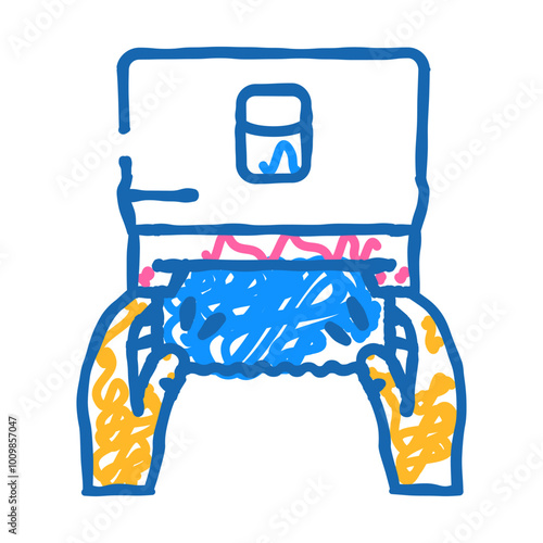 paper cut towel hand doodle icon sketch vector. paper cut towel hand sign. isolated symbol illustration