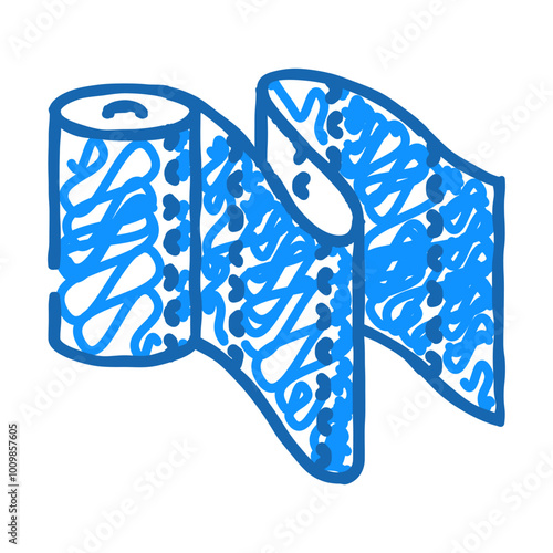 paper towel unrolling doodle icon sketch vector. paper towel unrolling sign. isolated symbol illustration