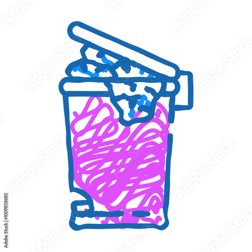 paper towel trash doodle icon sketch vector. paper towel trash sign. isolated symbol illustration