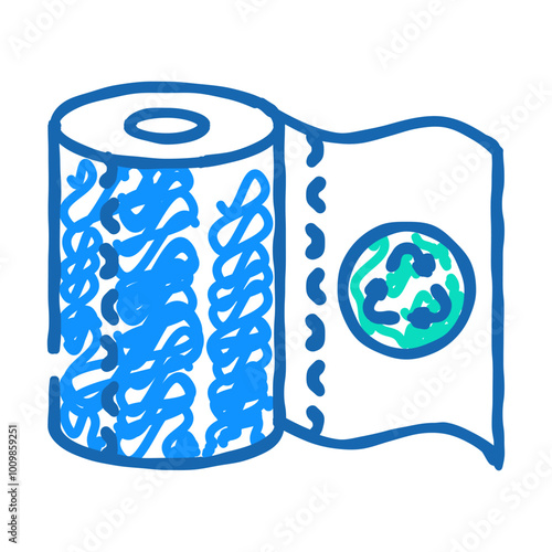 recycling paper towel doodle icon sketch vector. recycling paper towel sign. isolated symbol illustration