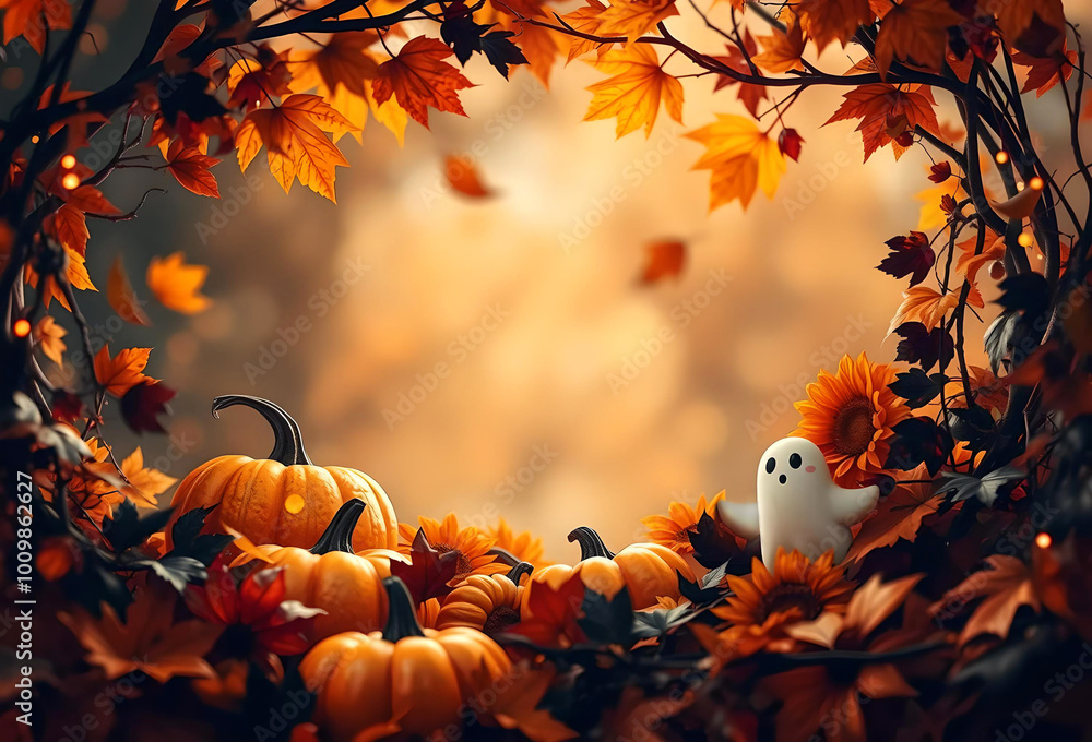 Arrière-plan automnal pour Halloween