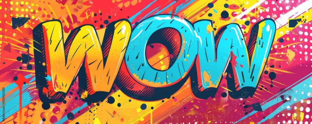 Fototapeta premium Eye-catching pop art background with 