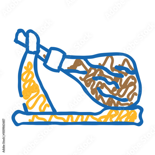 jamón iberico spanish cuisine doodle icon sketch vector. jamón iberico spanish cuisine sign. isolated symbol illustration