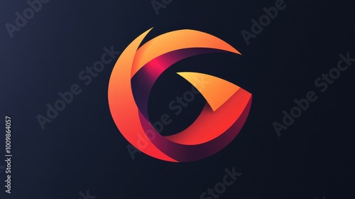 Stylized Abstract Emblem with Bold Sans-Serif Font, Swoosh Element, and Geometric Shapes: Conveying Dynamic Energy and Athletic Performance in a Modern Design