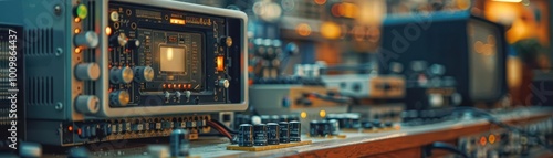 Wallpaper Mural Retro electronics restoration with nostalgic designs, intricate and playful, Urban, Soft tones, Photograph, Historical charm Torontodigital.ca