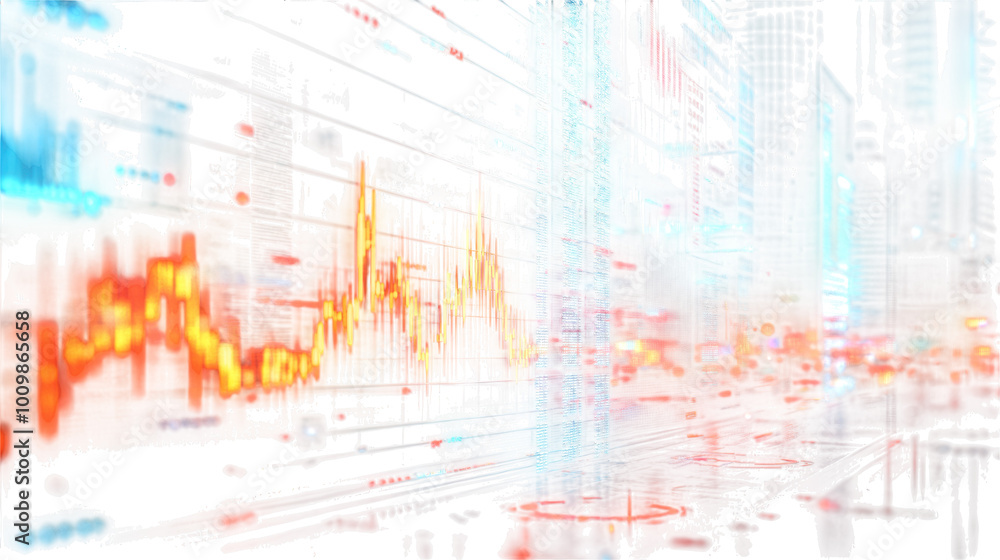 Abstract Financial Data Visualization isolated on Transparent Background PNG Abstract Financial Data Visualization isolated on Transparent Background PNG