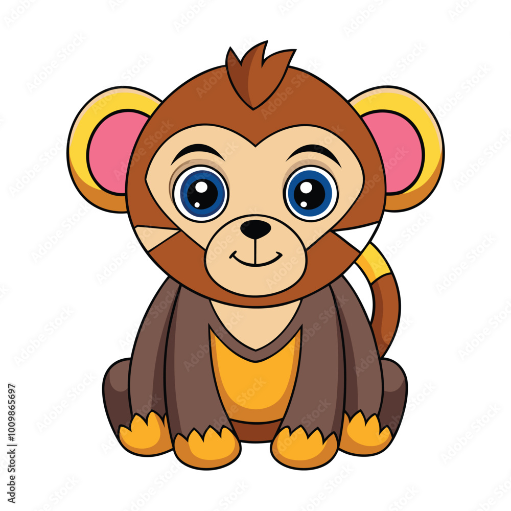Obraz premium Animal Ape Cutter Friendly Vector Illustration, Cartoons, Clipart, Line Art Design, Animal ape cutter friendly vector, cartoon, clipart, and line art designs for digital use