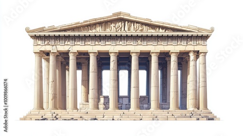 A PNG graphic of the Parthenon's Greek pillars architecture letterbox.